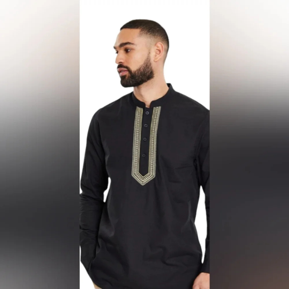 Threadbare NWT Long Sleeve Black Kurta Shirt Size 9-10 Years